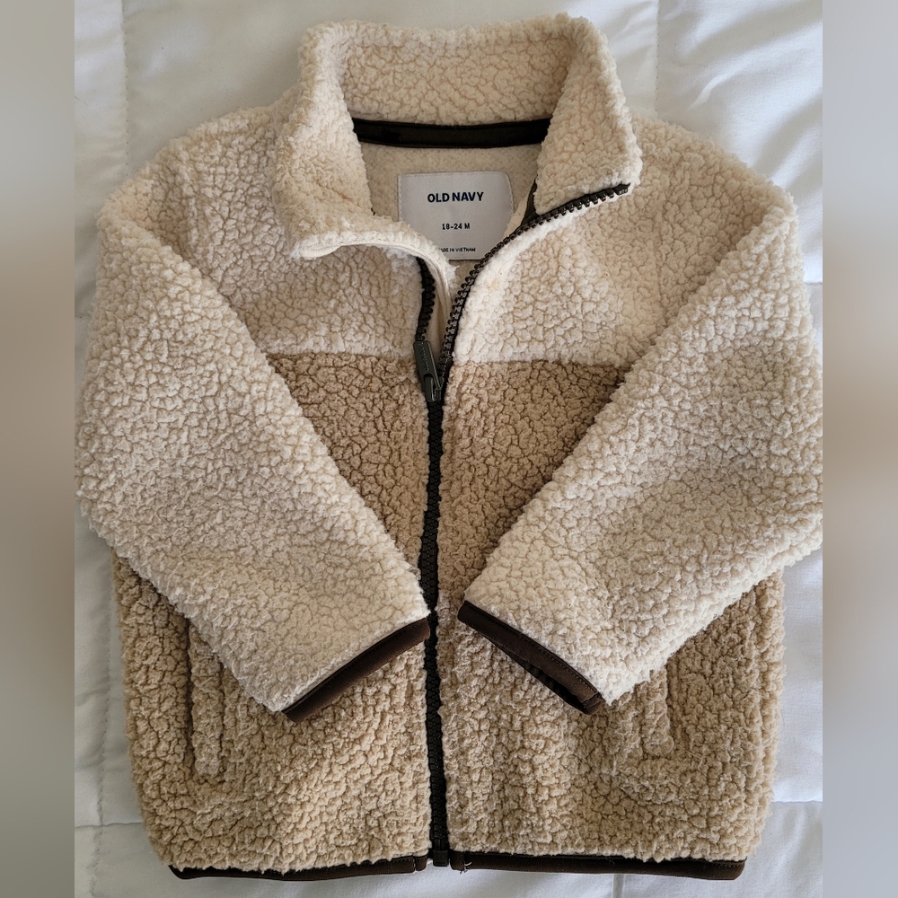 Unisex Mock-Neck Sherpa Zip Up Jacket For Toddler